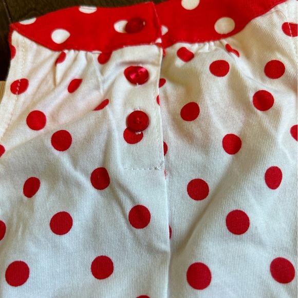 🌸 NWT Baby Girl Red White Polka Dot onesie Dress bow 12 months summer dress - Picture 4 of 6